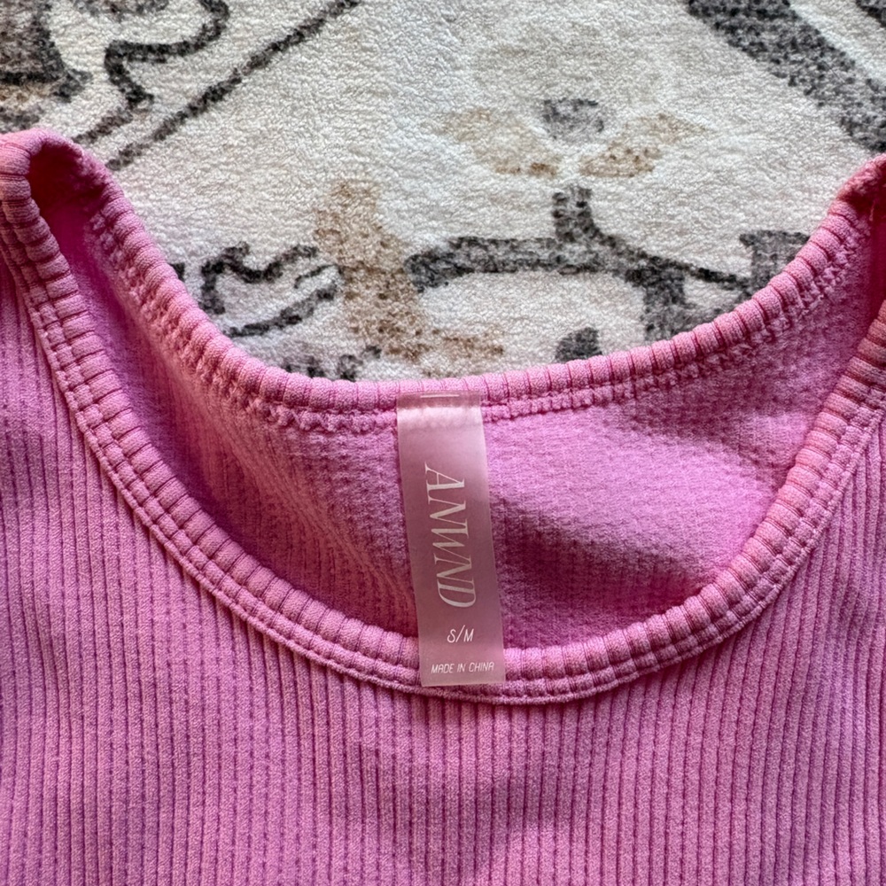 Pink Ribbed Tank Top - Picture 2 of 3
